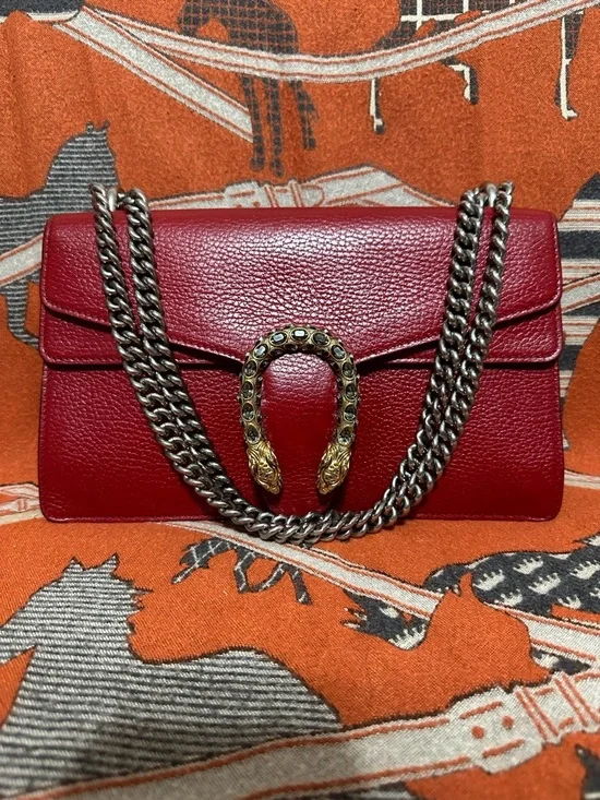 GUCCI ❤️🌟DIONYSUS TWO TONE HARDWARE FLAP BAG W/ CRYSTALS JEWELED TIGER HEAD ⭐️ - Picture 1 of 15